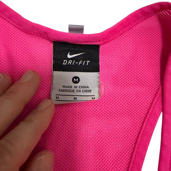 Nike Dri fit bright pink top tank lightweight breatheable fitness small stain - Picture 3 of 8